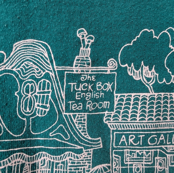 Vintage Crazy shirts Carmel By The Sea Green All over Graphic Sweatshirt Medium - Picture 12 of 15